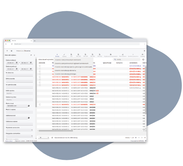 ikom365 System ERP zarządzanie produkcją zlecenia